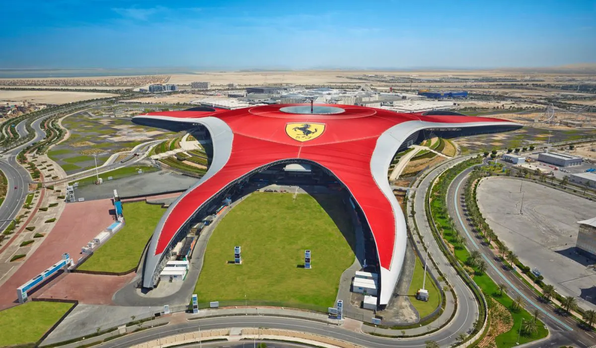 Ferrari World Abu Dhabi’s iconic red roof