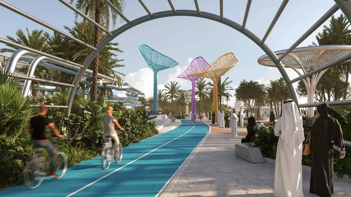 Saadiyat Lagoons · cycling routes · developer rendering