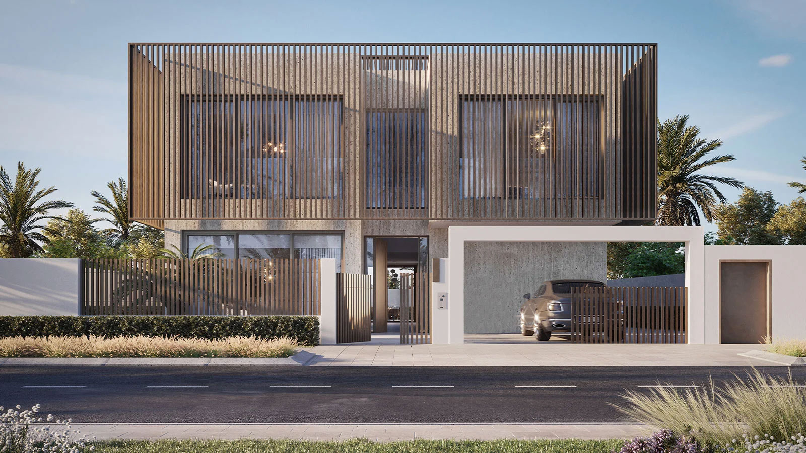 Nawayef East · contemporary elevation · developer rendering